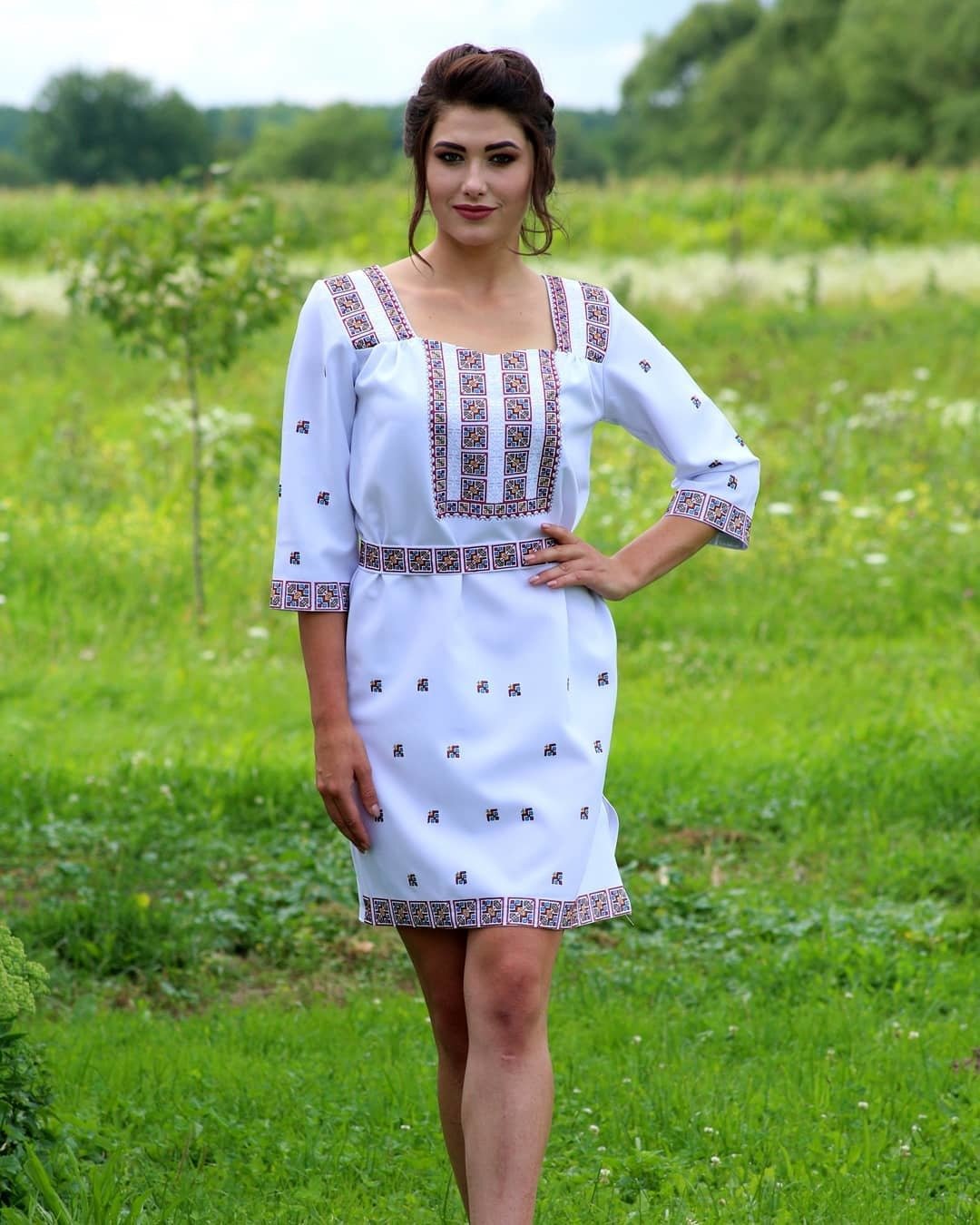 Вишиванка, жіноча сукня вишивана хрестиком (Арт. 00642)