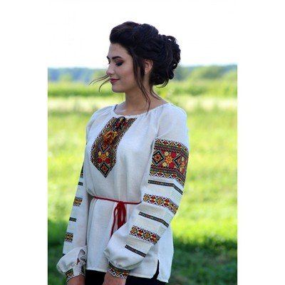Вишиванка, жіноча вишивана блузка на домотканому полотні (Арт. 01776)