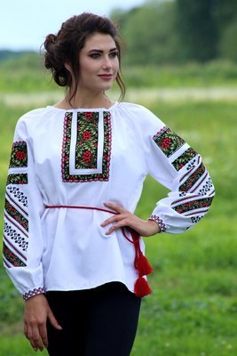Вишиванка, жіноча вишивана блузка &quot;Борщівська калина&quot; (Арт. 01046)