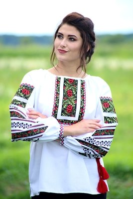 Вишиванка, жіноча вишивана блузка "Борщівська калина" (Арт. 01046)