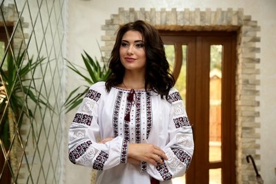 Вишиванка, жіноча вишивана блузка на домотканому полотні "Мережка" (Арт. 01962)