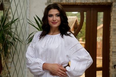 Вишиванка, жіноча вишивана блузкабілим по білому (Арт. 00029)