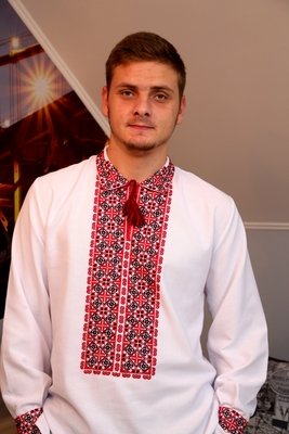 Вишиванка ручної роботи, чоловіча вишита сорочка &quot;Національна&quot; (Арт. 01277)