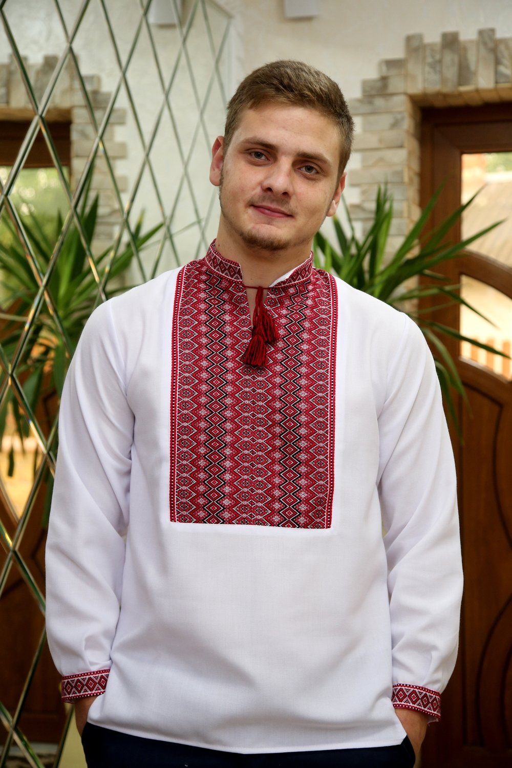 Вишиванка чоловіча на домотканому полотні (Арт. 02144)
