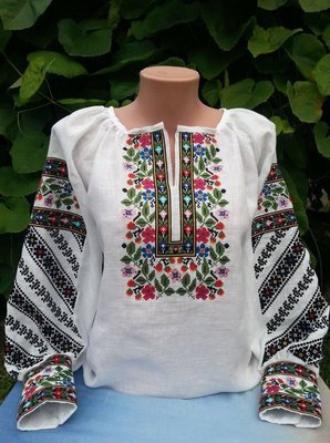 Вишиванка, жіноча вишивана блузка на білому льоні (Арт. 02156) Вишиванка, жіноча вишивана блузка на білому льоні (Арт. 02156)