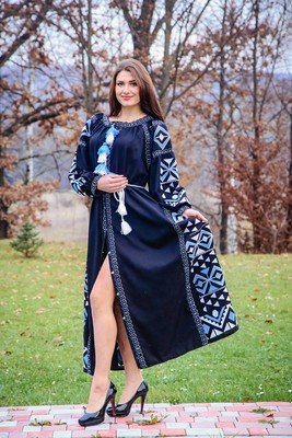Вишиванка жіноча, сукня вишивана на льоні "Бохо" (Арт. 02138)
