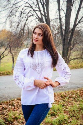 Вишиванка, жіноча вишивана блузка на домотканому полотні &quot;Ніжна&quot; (Арт. 01892)