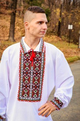 Вишиванка чоловіча, гуцульська вишита сорочка "Мольфар" (Арт. 02184)