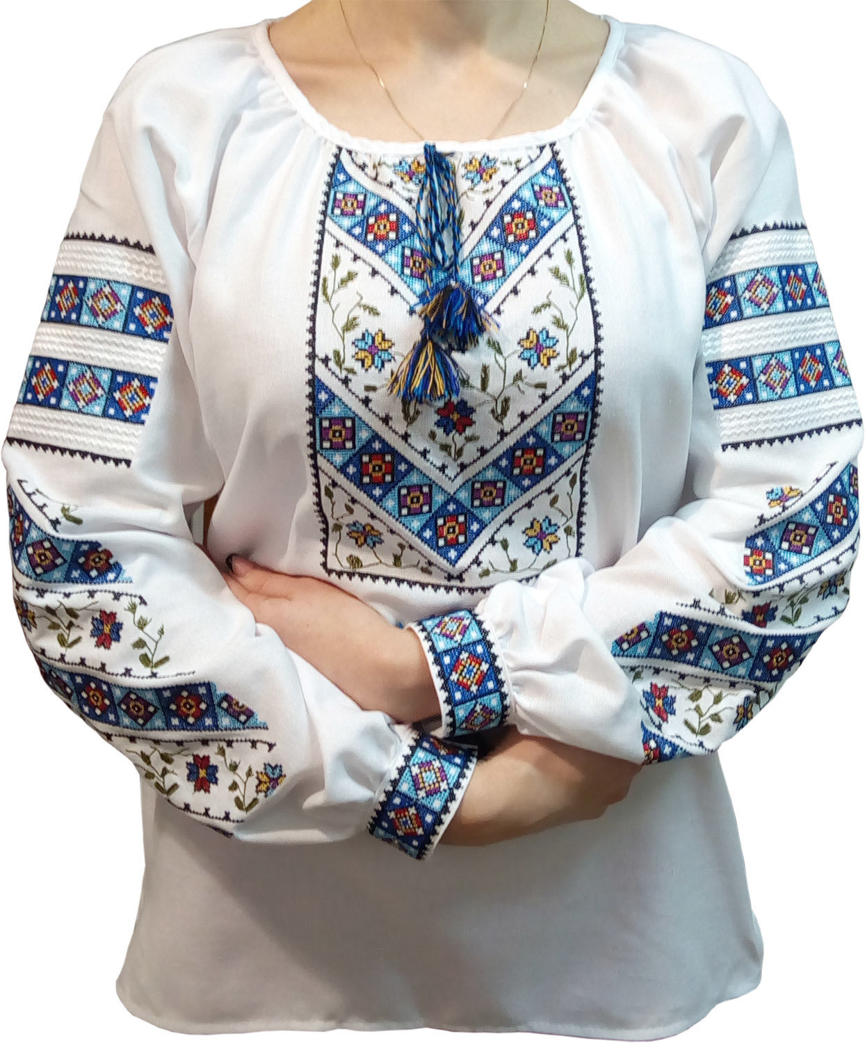 Вишиванка, жіноча вишивана блузка на домотканому полотні (Арт. 01746)