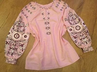 Вишиванка, жіноча вишивана блузка на рожевому домотканому (Арт. 02193) Вишиванка, жіноча вишивана блузка на рожевому домотканому (Арт. 02193)