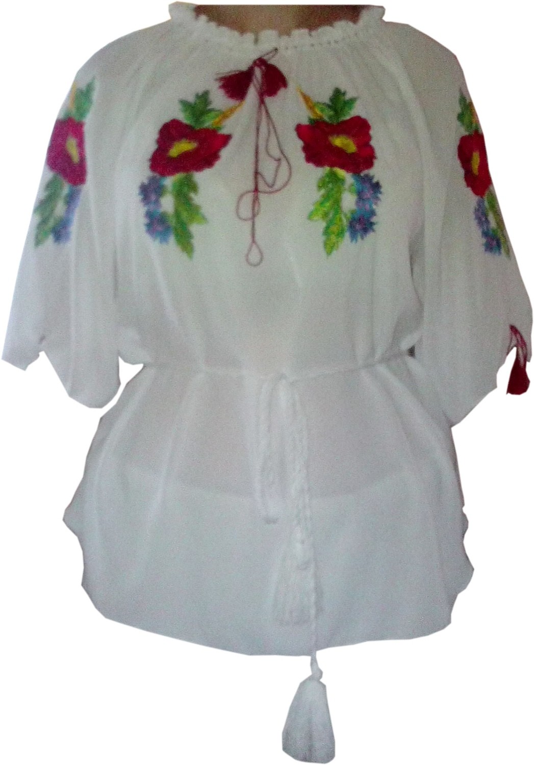Вишиванка жіноча з квітами (Арт. 00316)