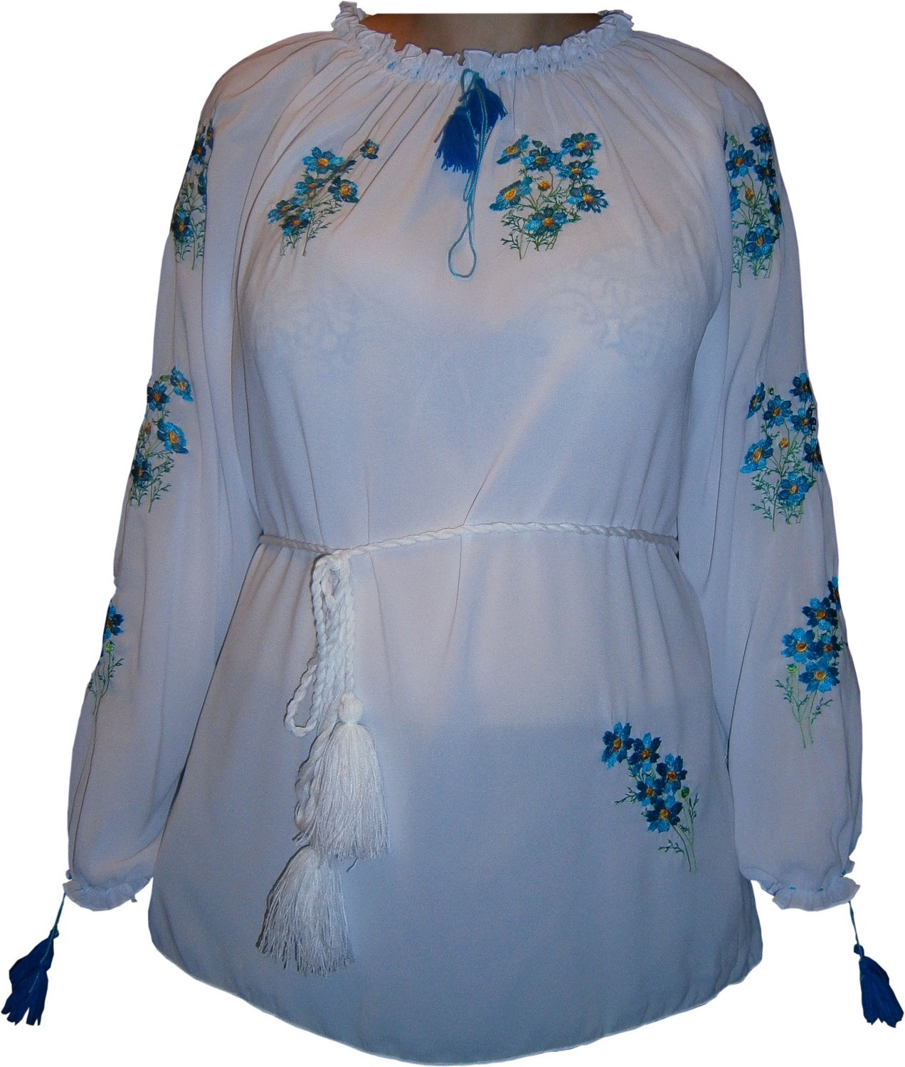 Вишиванка жіноча з квітами (Арт. 00372)