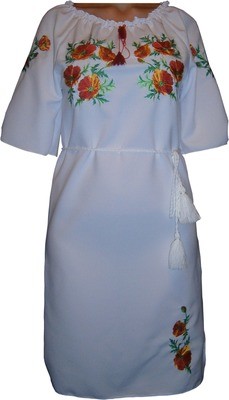Вишиванка, сукня вишивана з квітами (Арт. 00334)