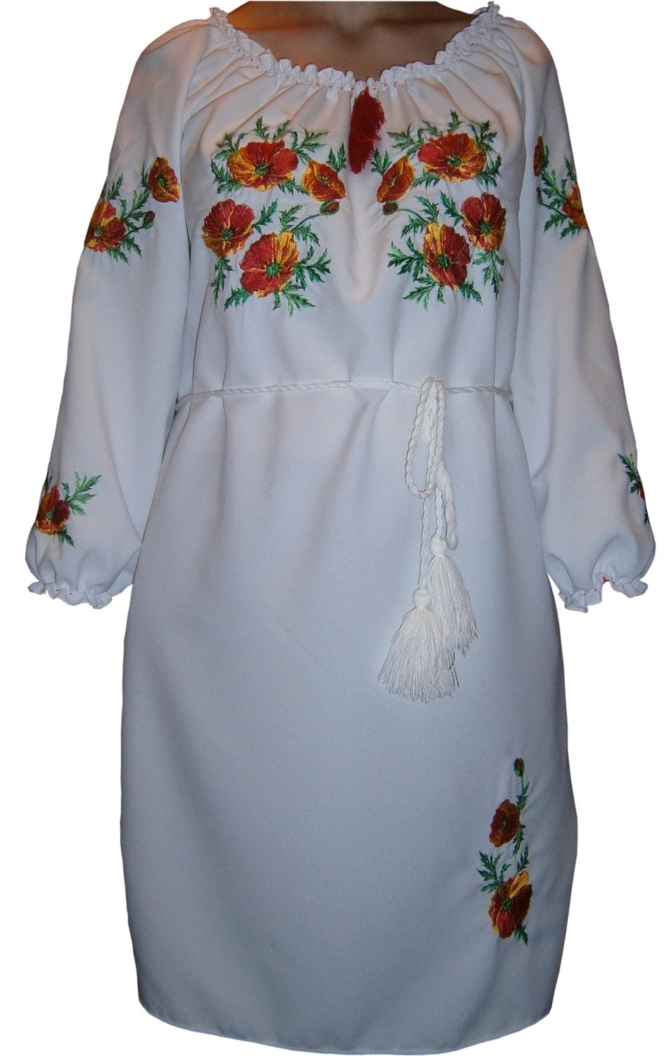 Вишиванка, сукня вишивана з квітами (Арт. 00371)