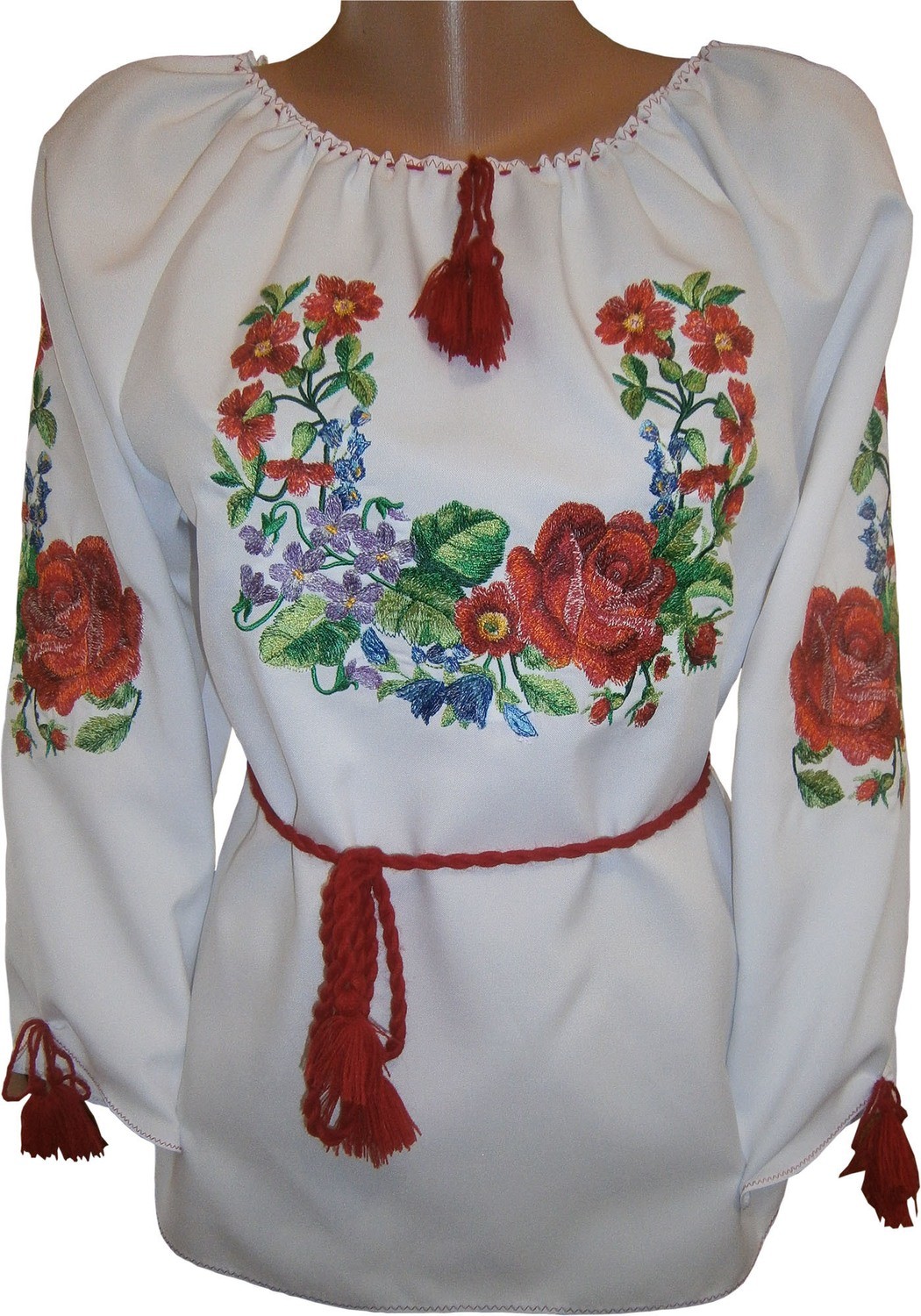Вишиванка жіноча з квітами (Арт. 00497)