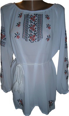 Вишиванка, жіноча вишивана блузка з квітами (Арт. 00498)