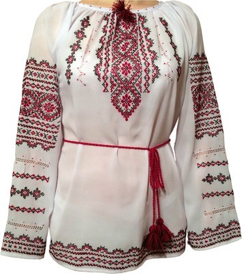 Вишиванка, жіноча вишивана блузка на шифоні (Арт. 00531)