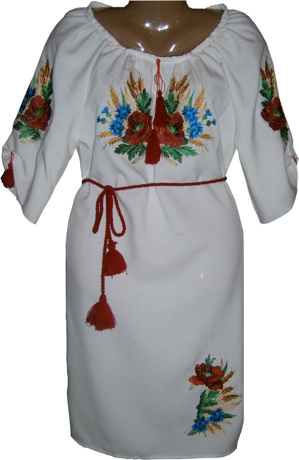 Вишиванка, сукня вишивана з квітами (Арт. 00437)