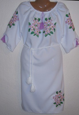 Вишиванка, сукня "Рожеві квіти" (Арт. 01569)
