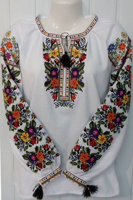 Вишиванка, жіноча вишивана блузка на домотканому полотні (Арт. 01757)