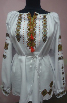 Вишиванка, жіноча вишивана блузка на домотканому полотні (Арт. 01747)