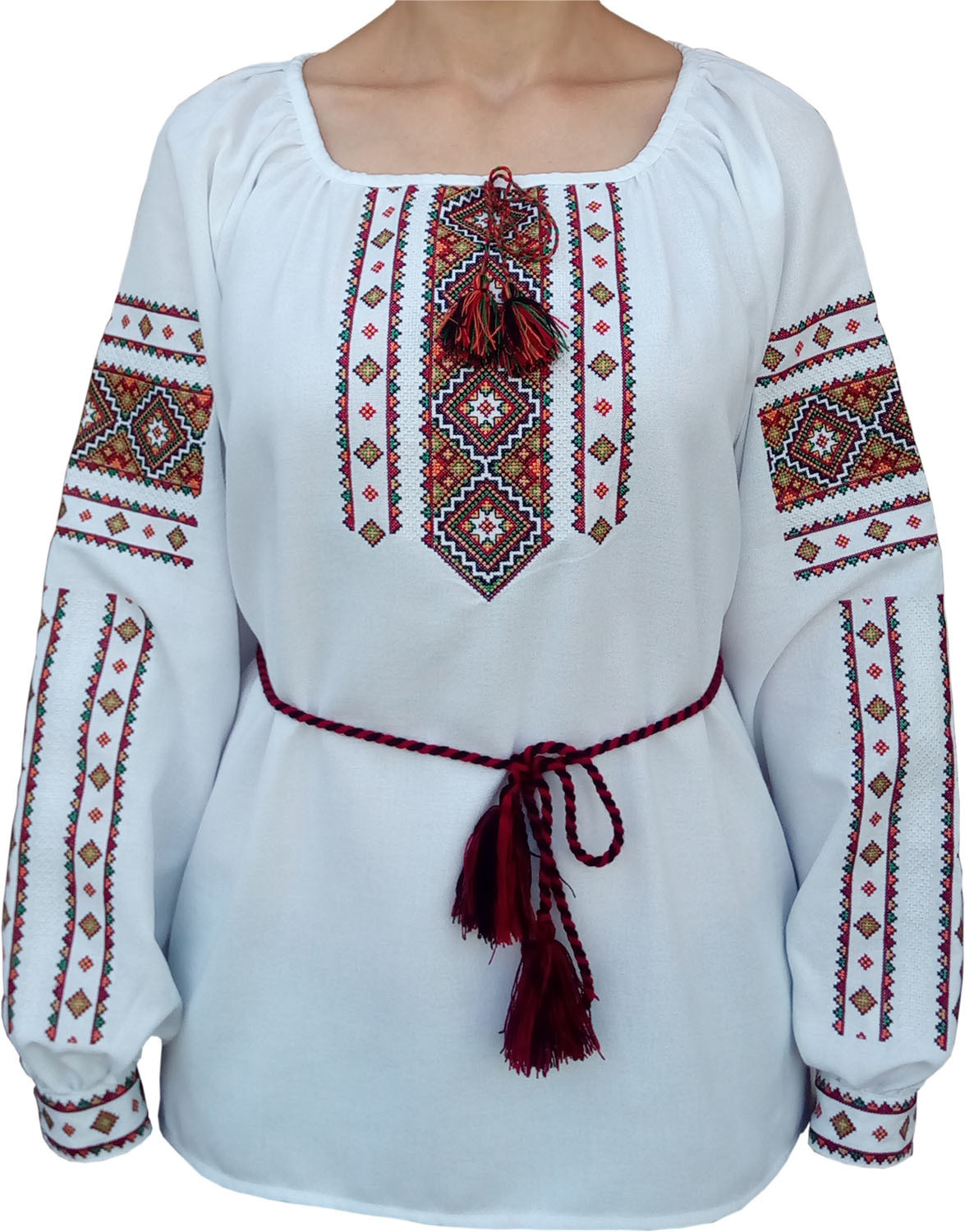 Вишиванка, жіноча вишивана блузка на домотканому полотні (Арт. 01624)