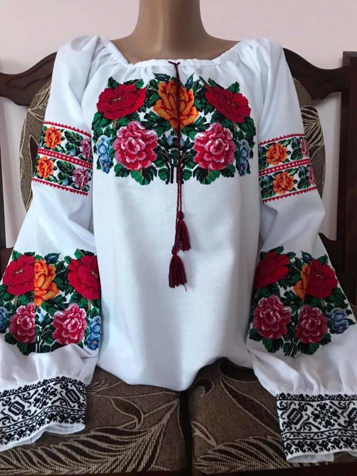 Неймовірно красива вишиванка, жіноча вишивана блузка на домотканому полотні &quot;Буковинська&quot; (Арт. 02198)
