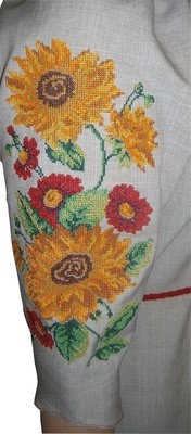 вишиванка, сукня "Квіти сонця" (рукав)