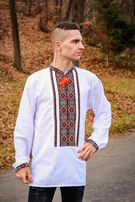 Вишиванка ручної роботи, чоловіча вишита сорочка "НИЗИНКА" (Арт. 00133)