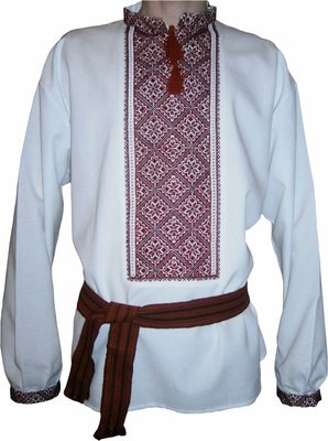 Вишиванка ручної роботи, чоловіча вишита сорочка "Покутська зірка" (Арт. 00213)