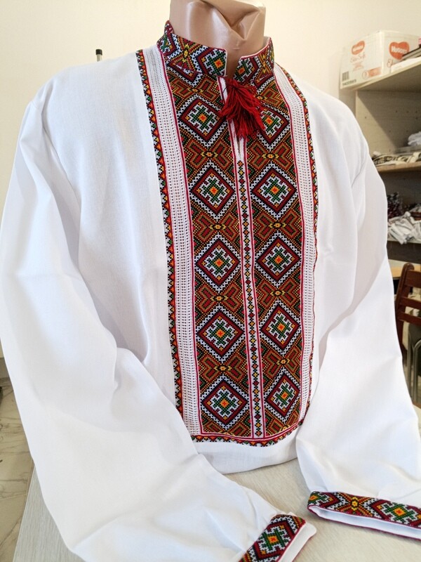 Вишиванка ручної роботи, чоловіча "Давня Гуцульська" (Арт. 03282)