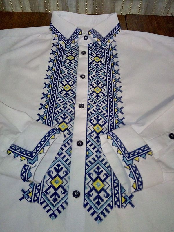 Вишиванка, чоловіча вишита сорочка на домотканому полотні (Арт. 03758)