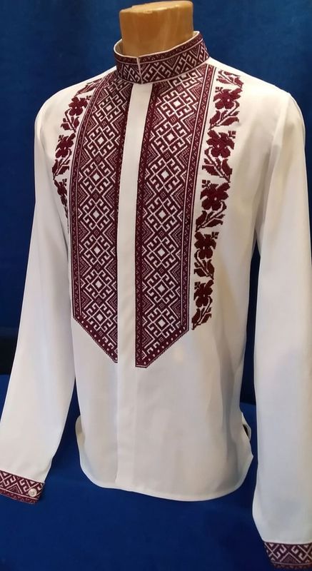 Вишиванка, чоловіча вишита сорочка на домотканому полотні (Арт. 03816)