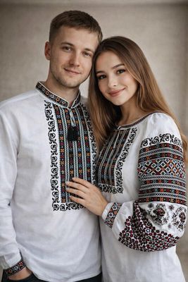 Пара вишиванок, жіноча та чоловіча вишиванка - комплект вишиванок для чоловіка і жінки (Арт. 03830)