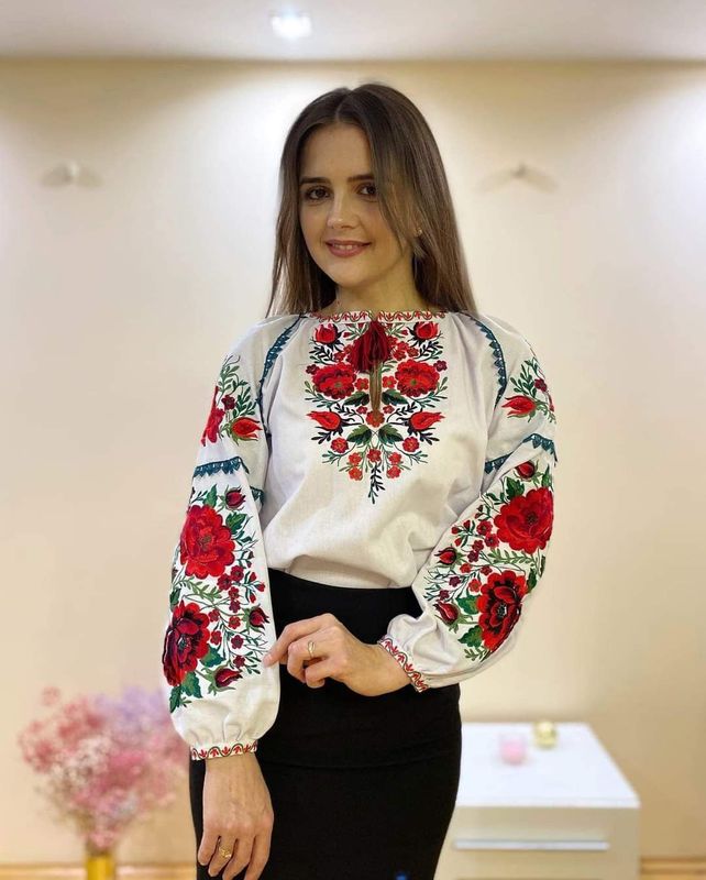 Вишиванка, жіноча вишивана блузка на домотканому полотні (Арт. 03833)