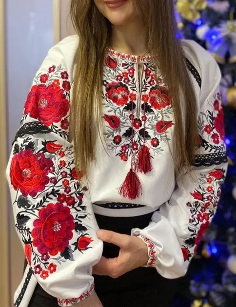 Вишиванка, жіноча вишивана блузка на домотканому полотні (Арт. 03834)