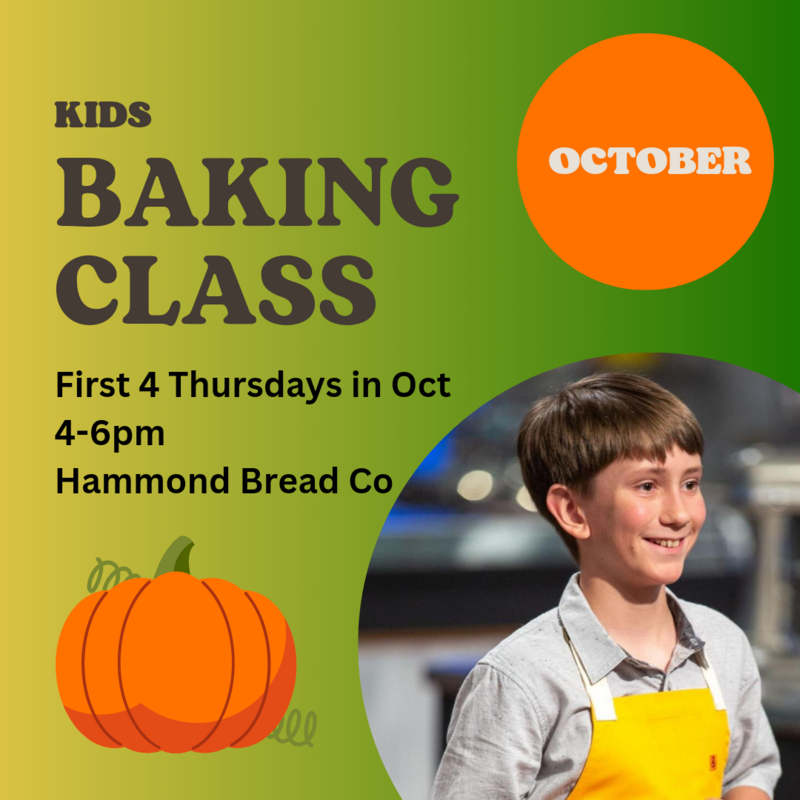 Kids baking class- October