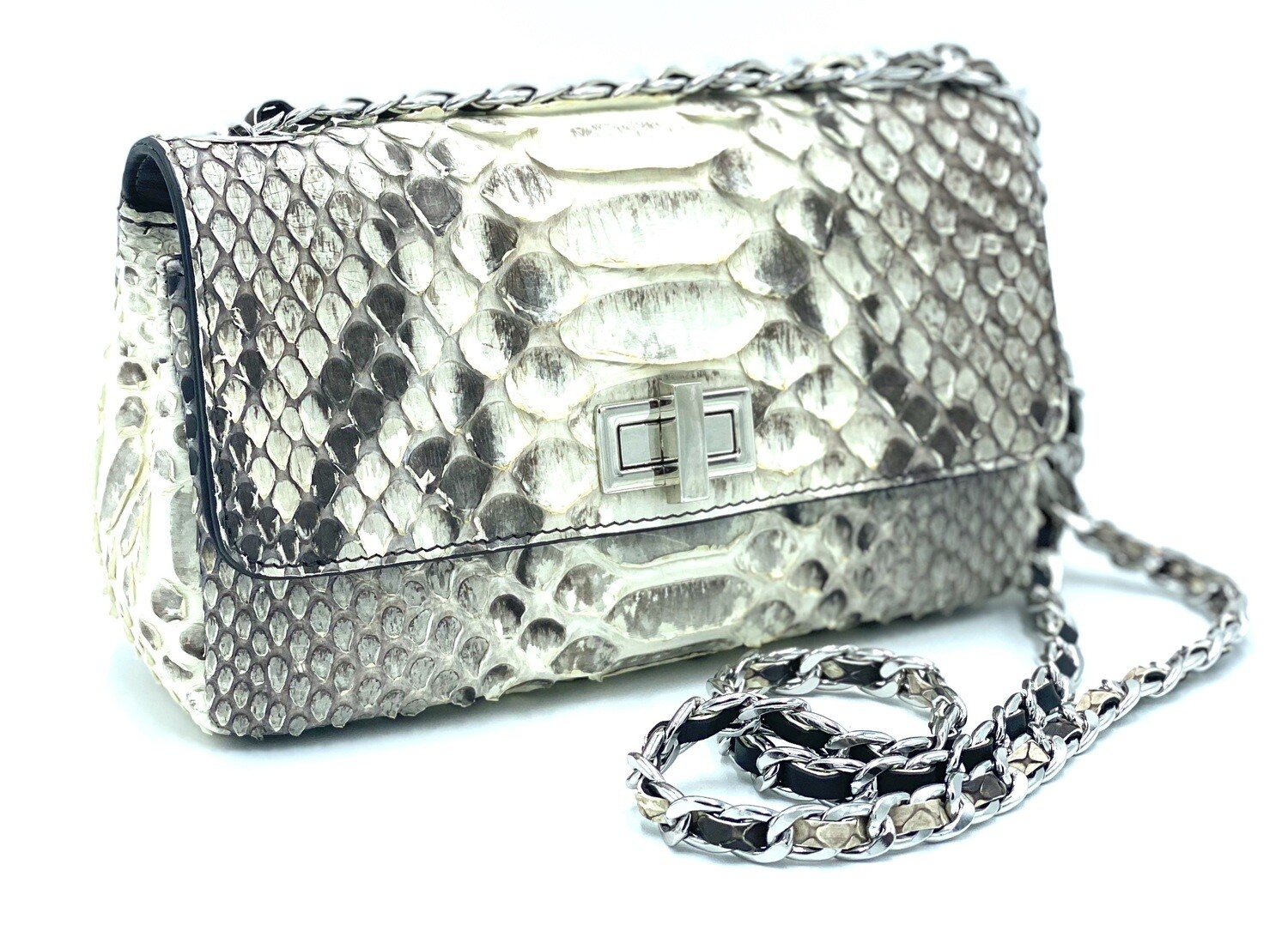Kaylee Python Crossbody, Color: Natural