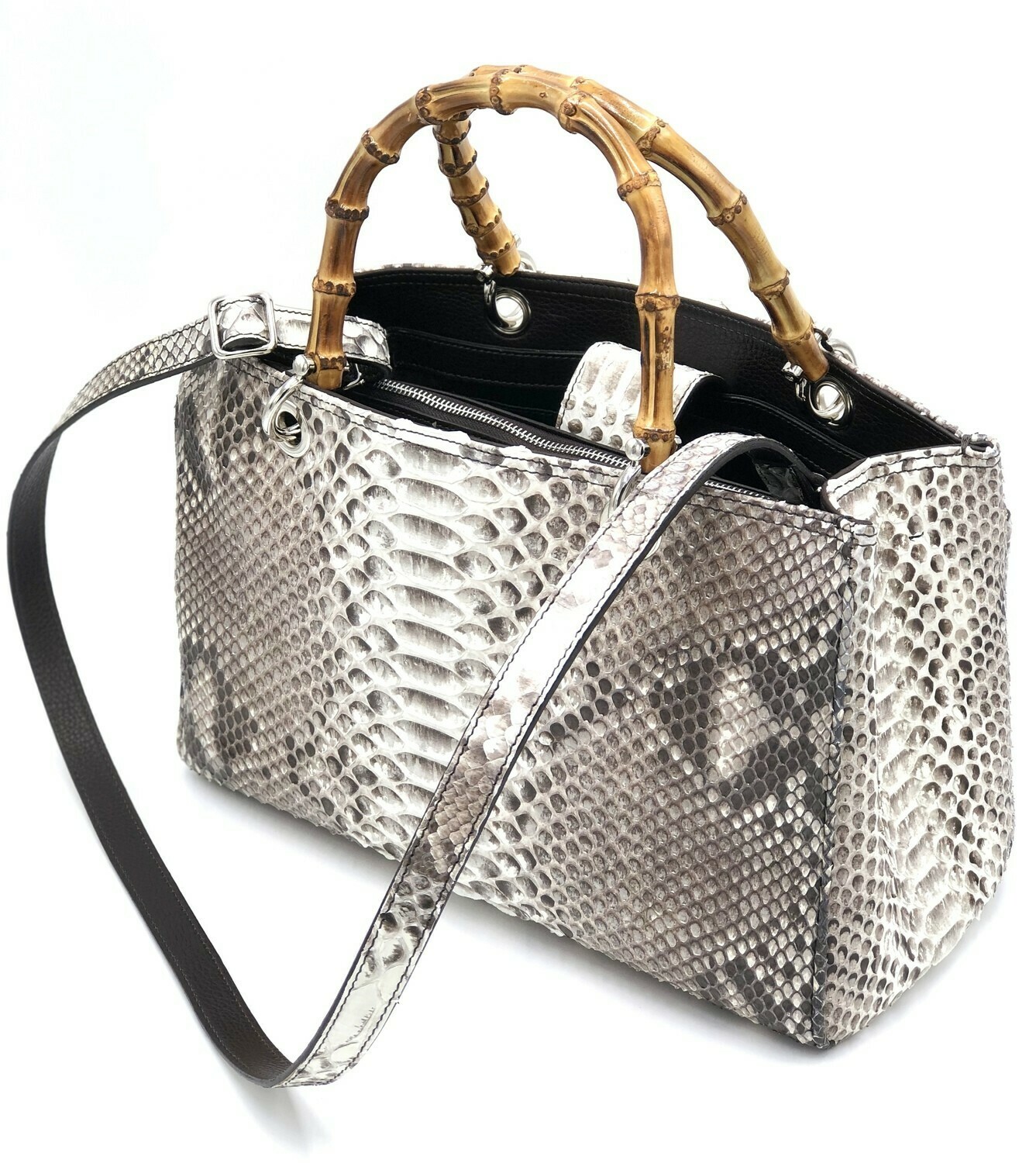 Bridget Python Handbag, Color: Natural