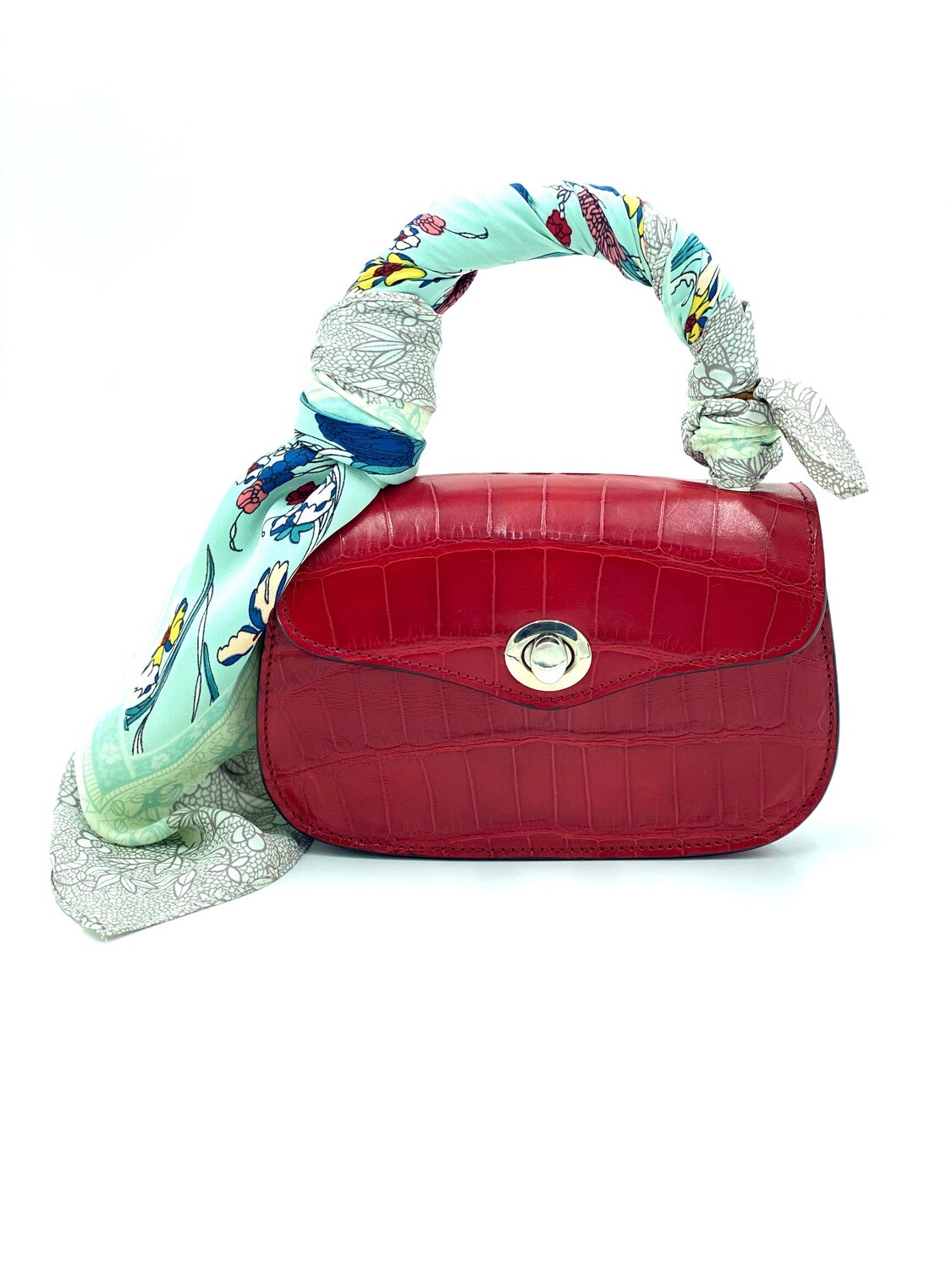 Casey Crocodile Crossbody, Color: Red