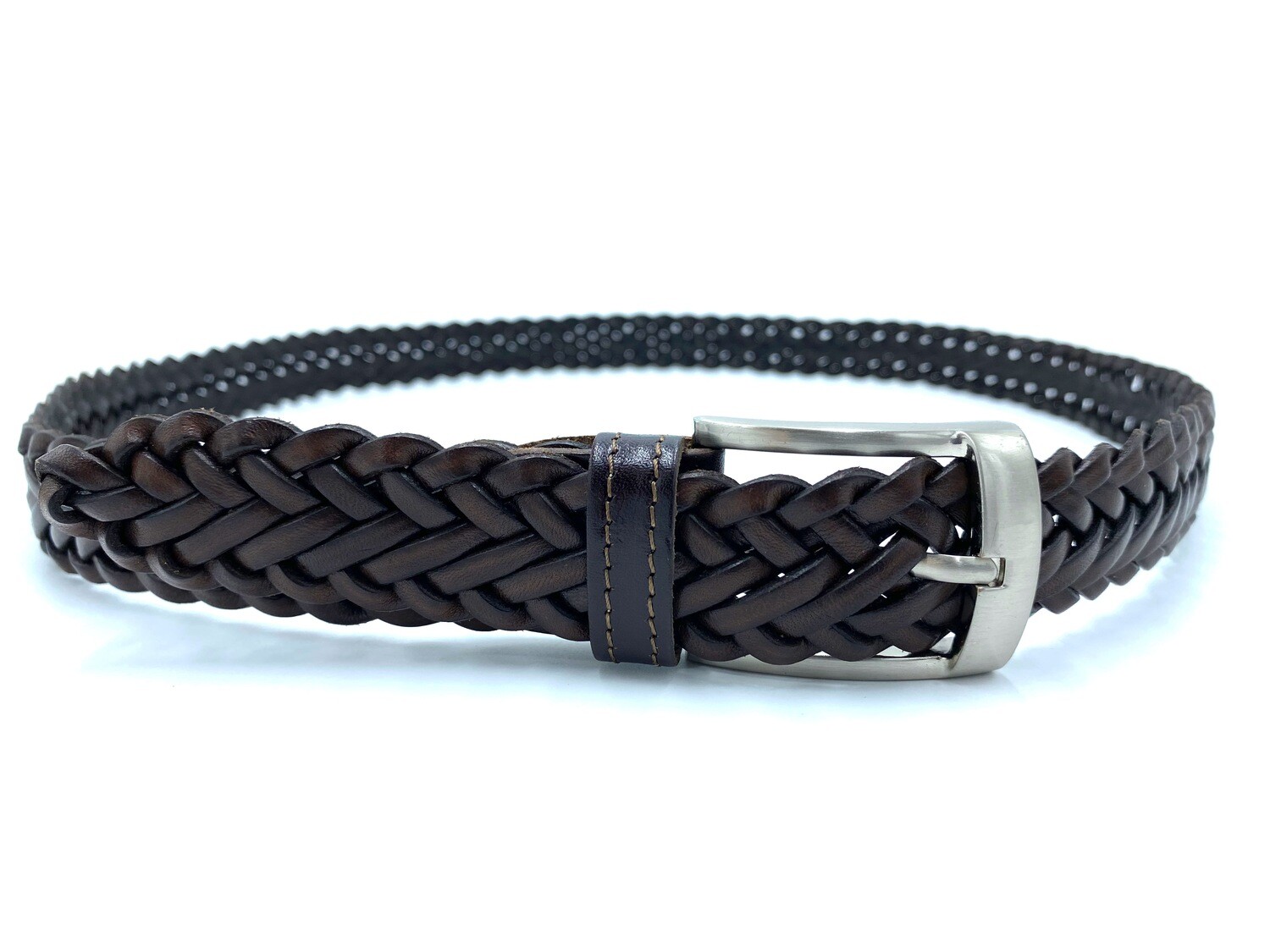 Winston Woven Belt, Color: Dark Brown, Width: 3 cm
