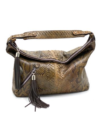 Lorena Python Shoulder Bag