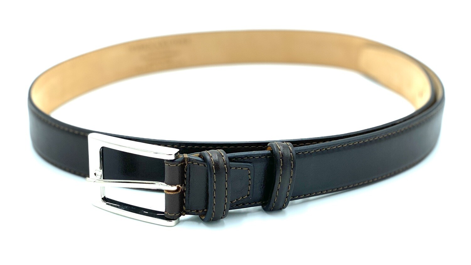 Vegetable-Tanned Belt, Color: Dark Brown