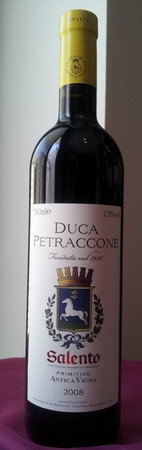 Btg 0,75 lt - Primitivo &quot;DUCA PETRACCONE&quot; I.G.T. Salento