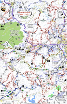 #6 The Best Motorcycle Rides Near Smoky Mountains Park - EAST - Pocket Map