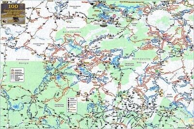 100 Rides in the Southern Blue Ridge - Full Size Map