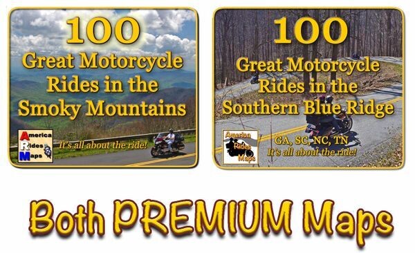 100 Smoky Rides & 100 Southern Blue Ride Rides Full Size Map Set