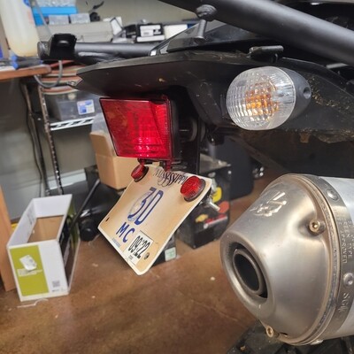 2022 + KLR650 Tag Relocation Kit (License Plate Bracket)