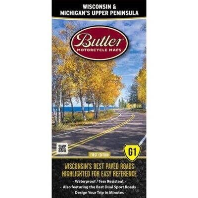 Butler Maps Wisconsin and Michigan’s Upper Peninsula G1 Map – First Edition