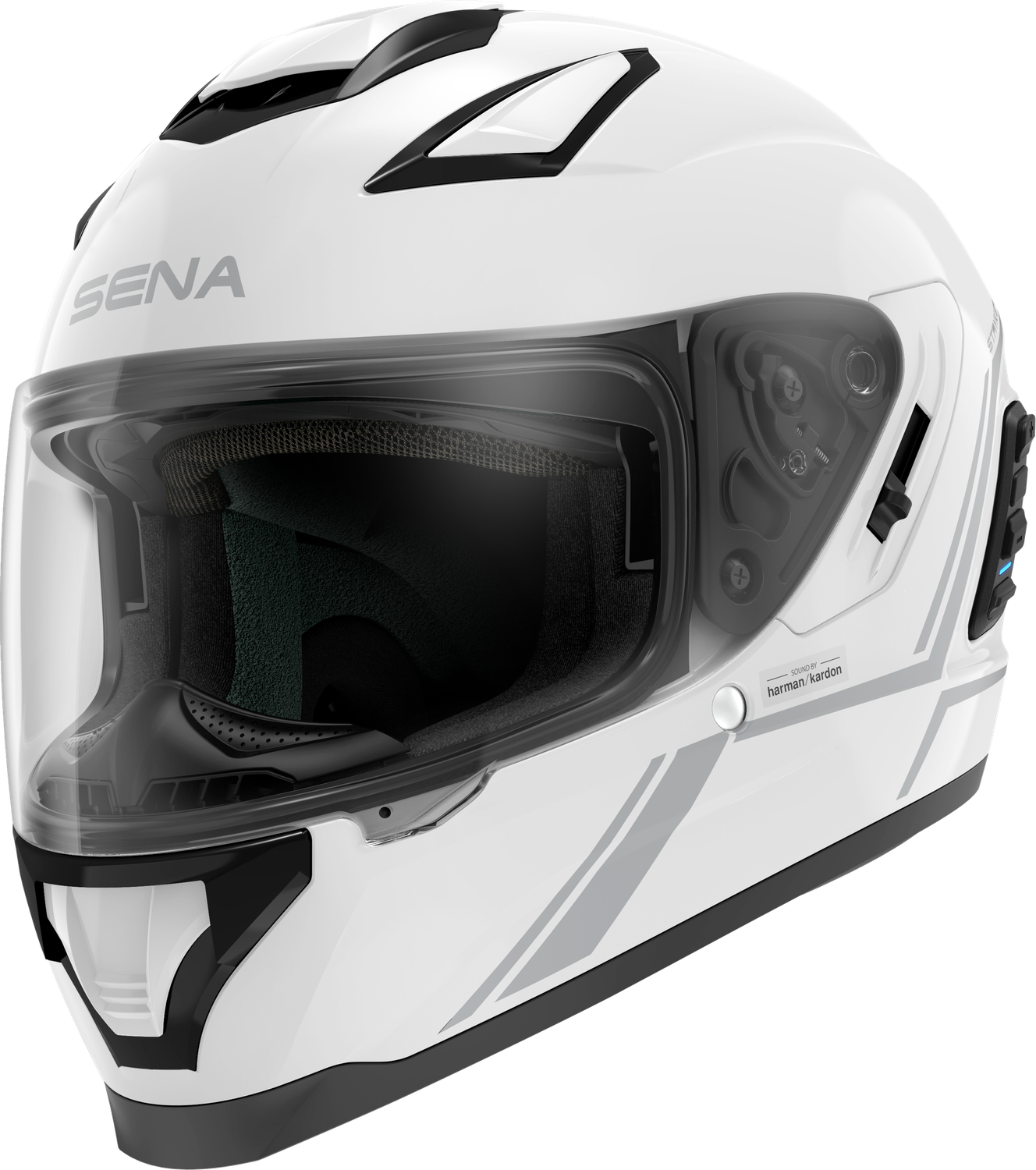 Sena Stryker Full Face Helmet With Mesh Intercom, Color: White, Size: 2X-Large